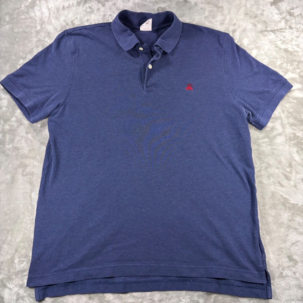 Brooks Brothers Mens Original Fit Performance Polo Blue Supima Cotton M RN93986